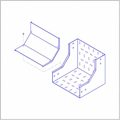 سینی کابل زانویی 90 درجه عمودی داخلی